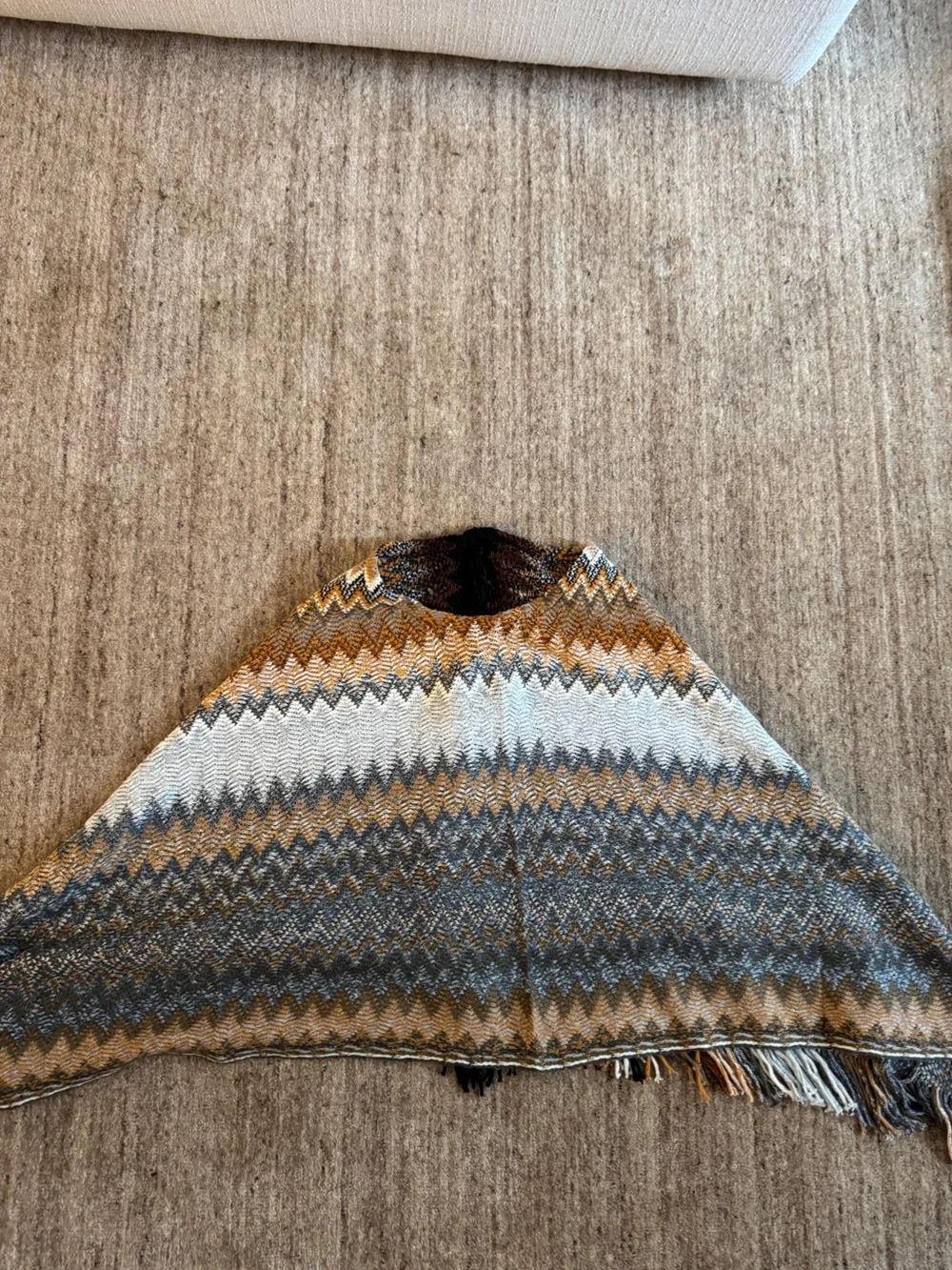 Missoni - inspired Chevron Patterned Knit Poncho